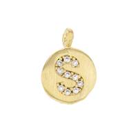 8mm Disc Cubic Zirconia Initial S Charm