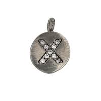 8mm Disc Cubic Zirconia Initial X Charm