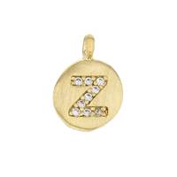 8mm Disc Cubic Zirconia Initial Z Charm