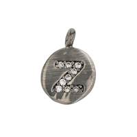 8mm Disc Cubic Zirconia Initial Z Charm