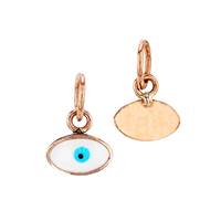 14KR 4x6mm Evil Eye Charm; MQ Blue;/White