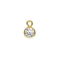 GF 3mm White Cubic Zirconia Bezel Drop