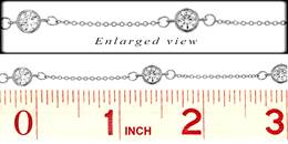 Rhodium Plated Round Bezel Cubic Zirconia Chain