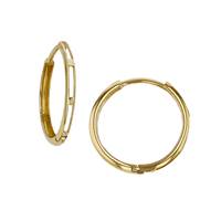 18KY 2X13mm Huggie Hoop Earring