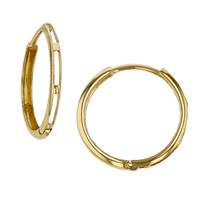 18KY 2X19mm Huggie Hoop Earring