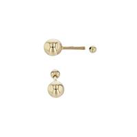 14KY 4x3mm Cartilage Ball Stud Earring With Screw Ball
