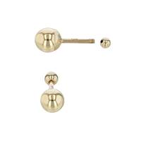 14KY 5x3mm Cartilage Ball Stud Earring With Screw Ball
