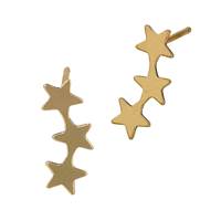 GF 14mm Right Side 3 Stars Stud Earring