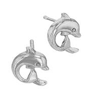 SS 7mm Left Side Dolphin Stud Earring