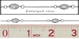 Rhodium Plated Marquise Bezel Cubic Zirconia Chain