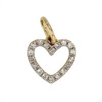 14KY 7mm 5pts/18pcs Diamond Heart Charm