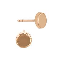 14KR 5.5mm Flat Round Circle Disc Stud Earring