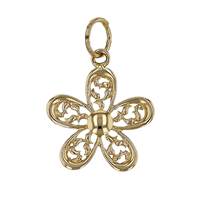 14KY 11mm Filigree Flower Charm