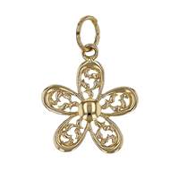 14KY 11mm Filigree Flower Charm