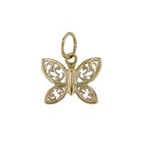 14KY 7mm Filigree Butterfly Charm