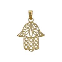 14KY 19mm Filigree Hamsa Charm