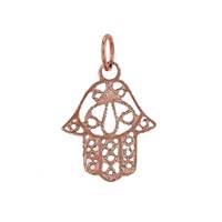 14KR 14mm Filigree Hamsa Charm