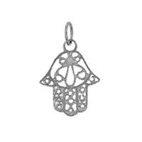 14KW 14mm Filigree Hamsa Charm