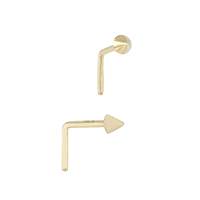 14KY 2.2mm Arrow L-Bend Nose Stud