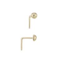 14KY 2.5mm Half Ball L-Bend Nose Stud