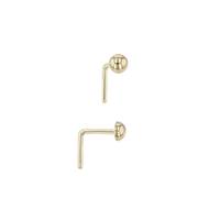 14KY 2mm Half Ball L-Bend Nose Stud