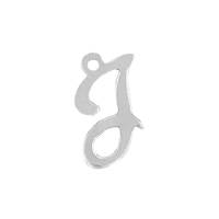 SS 11mm Cursive Script Letter J Charm