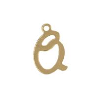 GF 11mm Cursive Script Letter Q Charm