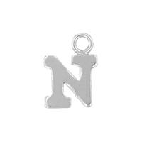 SS 8mm Block Style Letter N Charm