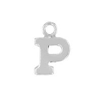 SS 8mm Block Style Letter P Charm