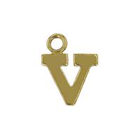 GF 8mm Block Style Letter V Charm