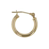 14KY 14x2 Round Snap Hoop Earring