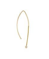 GF 20x10mm Earwire With Dangling 1.0mm Box Cable Chain
