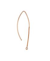 R- GF 20x10mm Earwire With Dangling 1.0mm Box Cable Chain