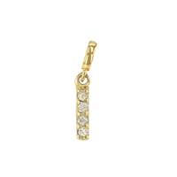 14KY 7mm 4dia.0208ct Diamond Block Letter I Initial Charm