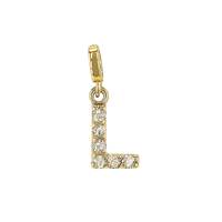 14KY 7mm 6dia.0312CT Diamond Block Letter L Initial Charm