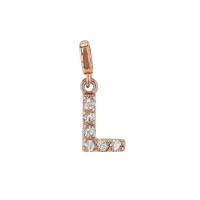 14KR 7mm 6dia.0312CT Diamond Block Letter L Initial Charm