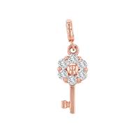 14KR 10x4mm 6dia.07ct Diamond Key Charm