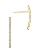 14KY 20mm19DIA. 095CT Diamond Single Row Bar Stud Earring