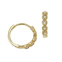 14KY 11mm 5DIA .10CT Diamond Huggie Earing