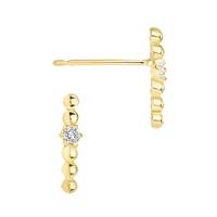 14KY 1DIA.035CT 11.5mm Diamond Round Bar Earring