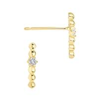 14KY 11.5mm 1DIA.035CT Diamond Round Bar Earring