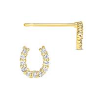 14KY 6mm 11dia.055ct Diamond Horse Shoe Stud Earring