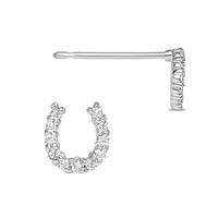 14KW 6mm 11dia.055ct Diamond Horse Shoe Stud Earring