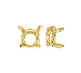 14KY 6mm .88Pts 4 Prong Round Pendant With Jumprings
