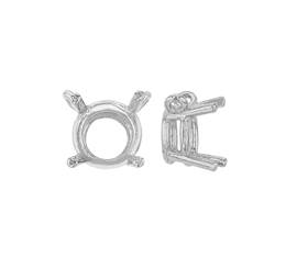 14KW 8mm 2ct 4 Prong Round Pendant with Jumprings