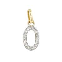 14KY 8mm Diamond Block Script Number 0 Charms