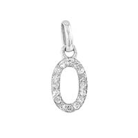14KW 8mm Diamond Block Script Number 0 Charms