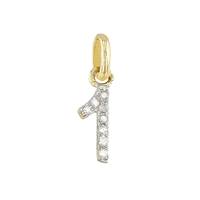 14KY 8mm Diamond Block Script Number 1 Charms