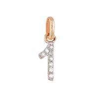 14KR 8mm Diamond Block Script Number 1 Charms