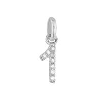 14KW 8mm Diamond Block Script Number 1 Charms